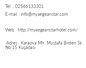 My Aegean Star Hotel iletiim bilgileri